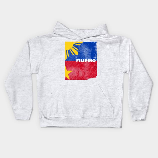 VIntage Philippine Flag Filipino Kids Hoodie by Filipino